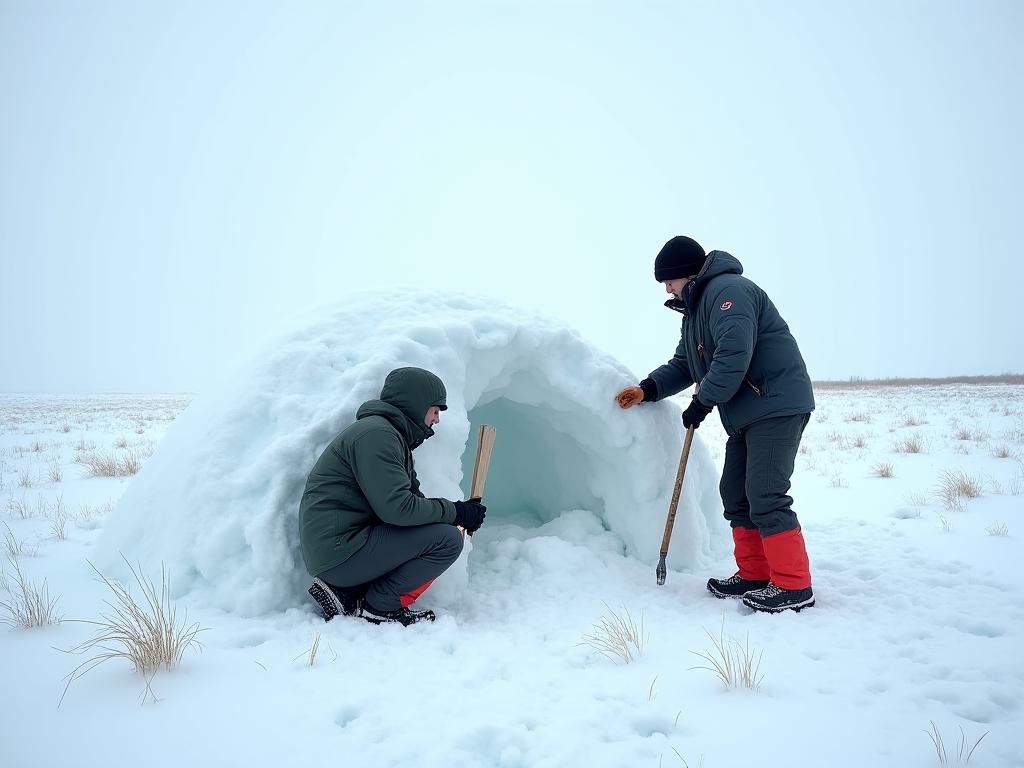 Arctic survival shelter construction