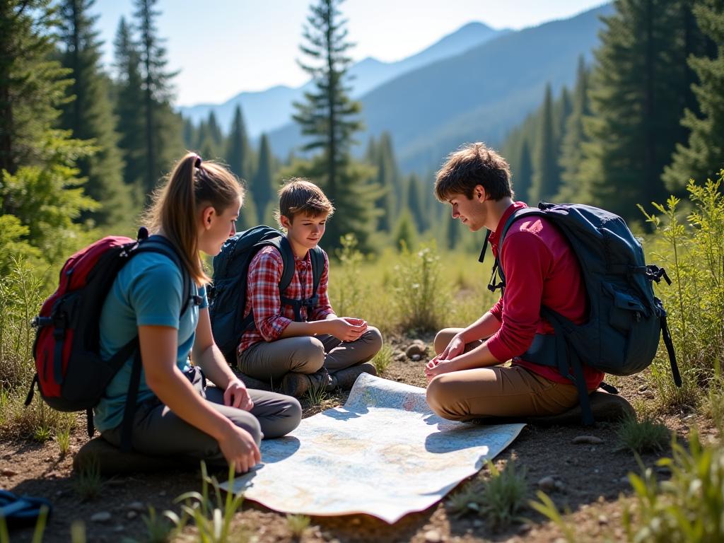 Outdoor education wilderness training session