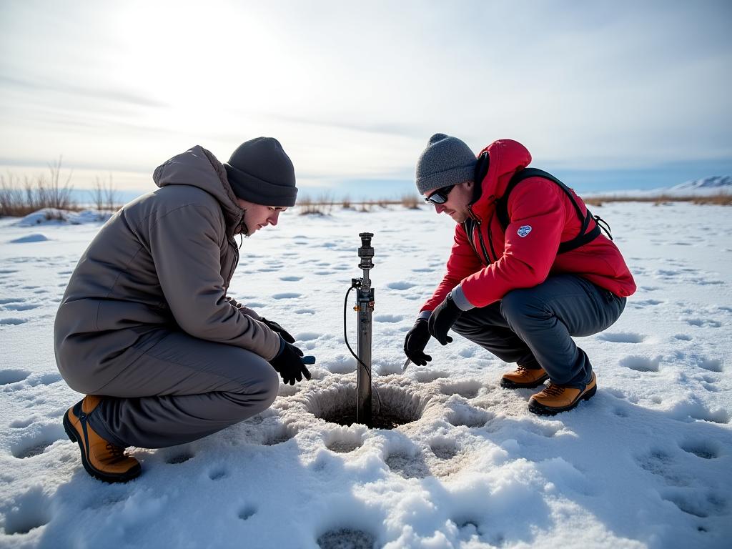 Scientists studying permafrost changes