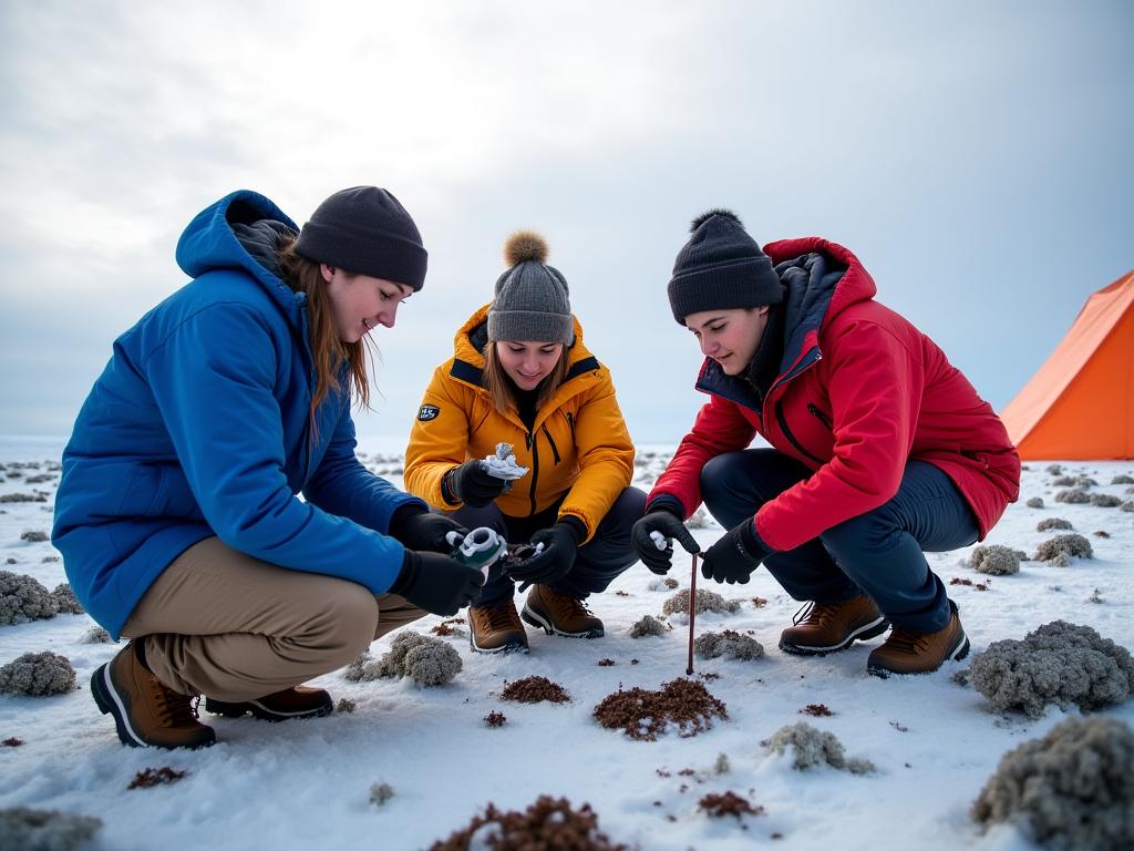 University students conducting Arctic field research